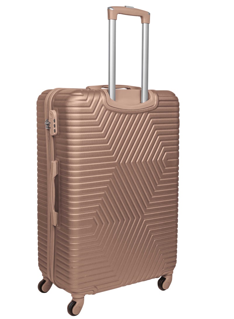 TRAVEL WAY TravelWay Lightweight Checked Suitcase Luggage Trolley - Hardshell Suitcase for 40kg Spinner Luggage for Travel | ABS Material with 4 Spinner Wheels (Golden, 32 Inches (81 cm))  - Image 2