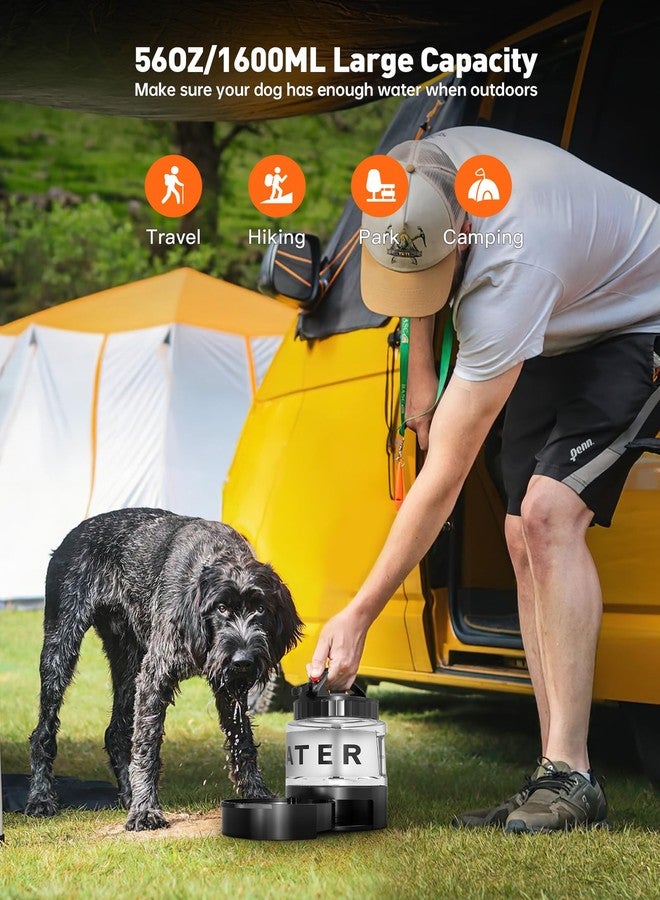 petnf Portable Dog Water Bottle Bowl - 56 oz Travel Water Bowl Dispenser for Dogs Leak Proof, Suitable for Large Pet Drinking, A Must Have for Outdoor, Camping, Walking, Beach, Hunting, and Other Scenes - Image 2
