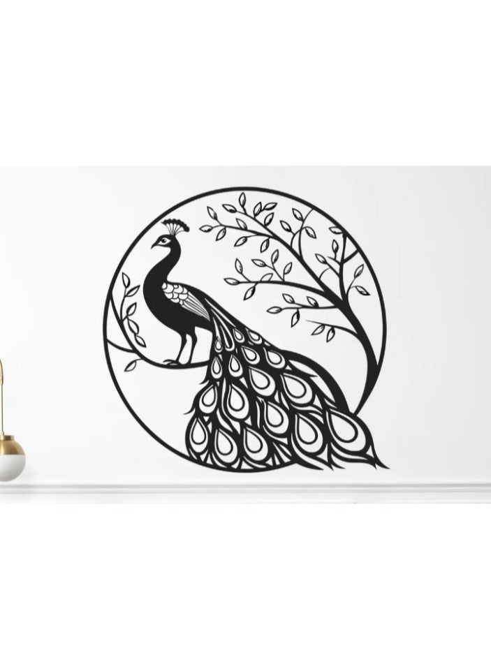 Premium Peacock Metal Wall Art - Modern 3D Laser Cut Decorative Panel for Living Room & Office (500mm x 500mm) - Image 3