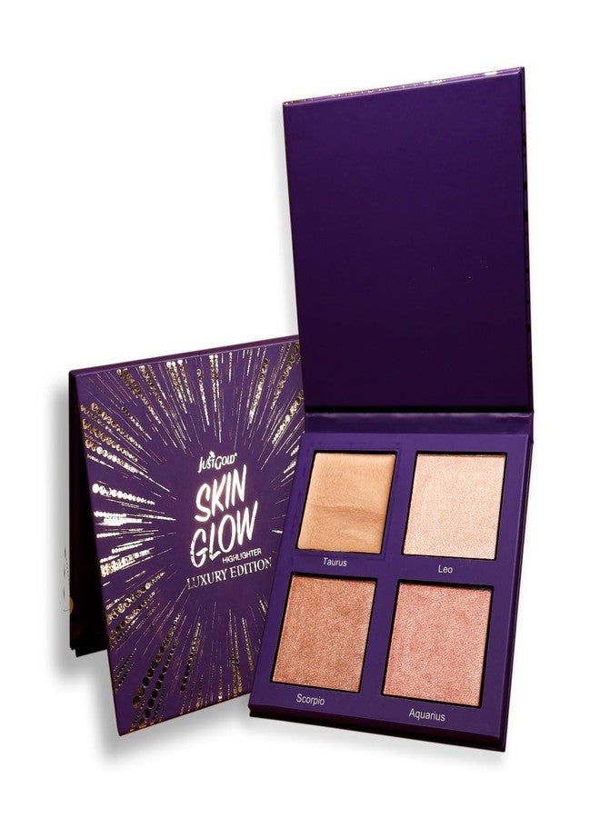 JUST GOLD JustGold Skin Glow Highlighter Palette 4 Colour Illuminating Glow, Long lasting Ultra Blendable Glow (9374 - Shade 02) - Image 1