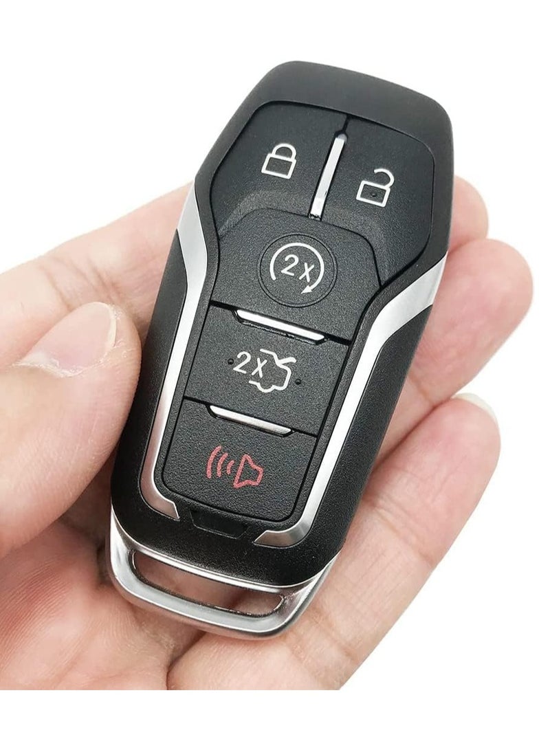 Rubik 5 Buttons Car Key Shell with Uncut Key Blade for Ford Fusion Explorer Mustang Edge F150 F250 F350 Lincoln MKZ MKC, Replacement Keyless Entry Remote Control Fob Cover Case  - Image 2