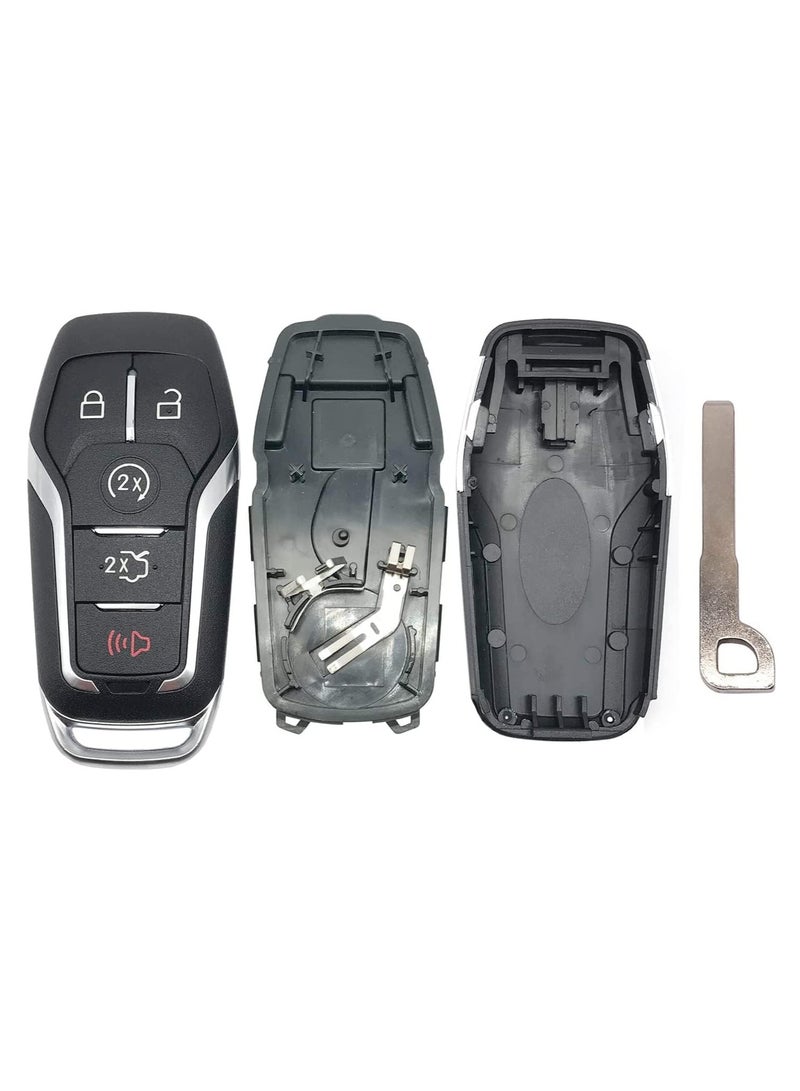 Rubik 5 Buttons Car Key Shell with Uncut Key Blade for Ford Fusion Explorer Mustang Edge F150 F250 F350 Lincoln MKZ MKC, Replacement Keyless Entry Remote Control Fob Cover Case  - Image 4