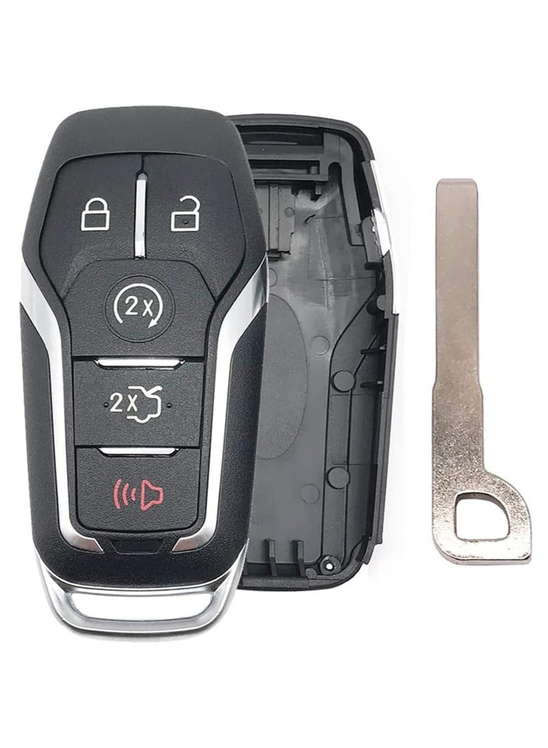Rubik 5 Buttons Car Key Shell with Uncut Key Blade for Ford Fusion Explorer Mustang Edge F150 F250 F350 Lincoln MKZ MKC, Replacement Keyless Entry Remote Control Fob Cover Case  - Image 3