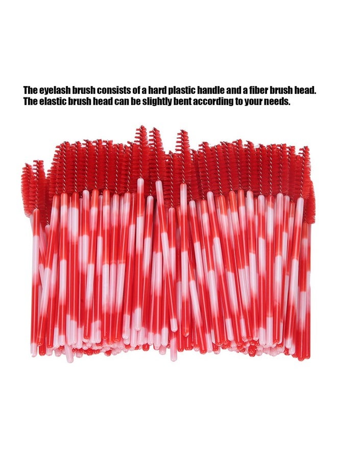 Ymiko - Mascara Wands 200Pcs Mascara Wands Applicator Eyebrow Brush Set Eyelash Extension Cosmetic Brush Tool For Eyelashes Extensions Spoolies(Big Red) - Image 1
