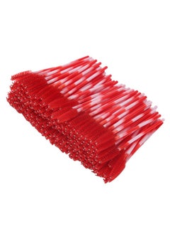 Ymiko Mascara Wands 200Pcs Mascara Wands Applicator Eyebrow Brush Set Eyelash Extension Cosmetic Brush Tool For Eyelashes Extensions Spoolies(Big Red)  - Image 1