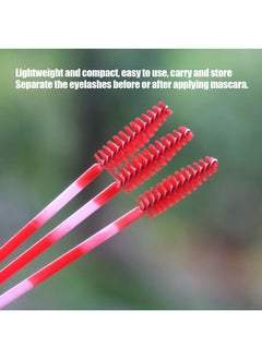 Ymiko Mascara Wands 200Pcs Mascara Wands Applicator Eyebrow Brush Set Eyelash Extension Cosmetic Brush Tool For Eyelashes Extensions Spoolies(Big Red)  - Image 2