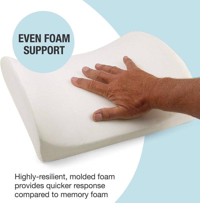 DMI Lumbar Support Pillow for Chair to Assist with Back Support with Removable Washable Cover to Ease Lower Back Pain and Discomfort while Improving Posture14 x 13 x 5Contoured FoamPremiumNavy - Image 3