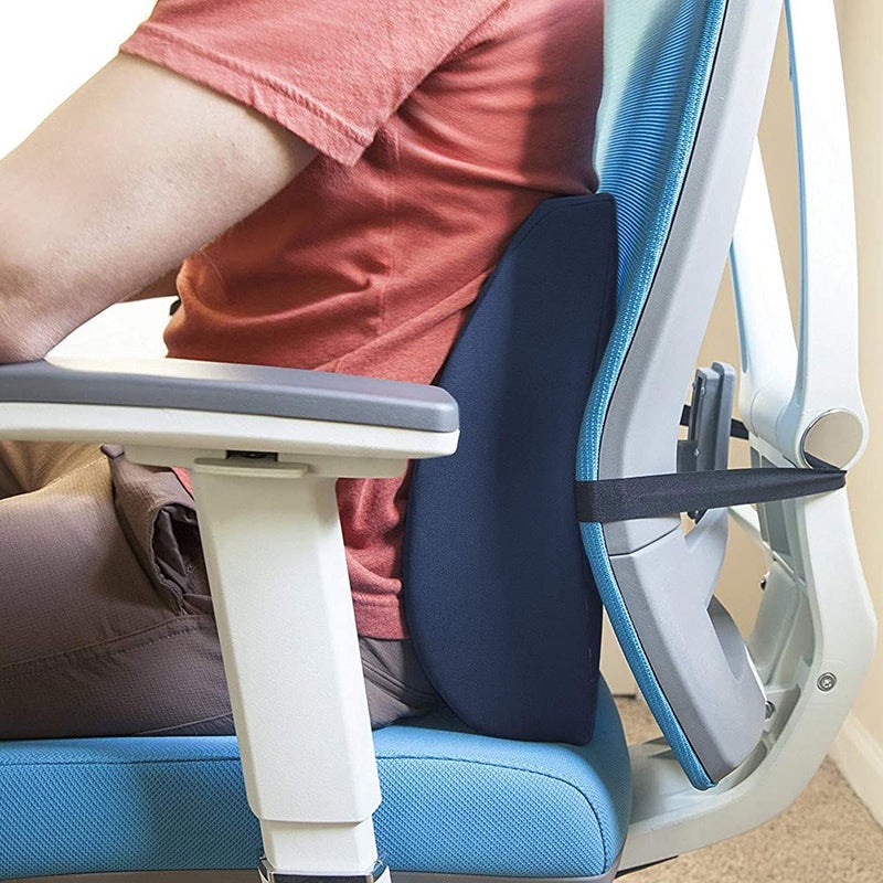 DMI Lumbar Support Pillow for Chair to Assist with Back Support with Removable Washable Cover to Ease Lower Back Pain and Discomfort while Improving Posture14 x 13 x 5Contoured FoamPremiumNavy - Image 5