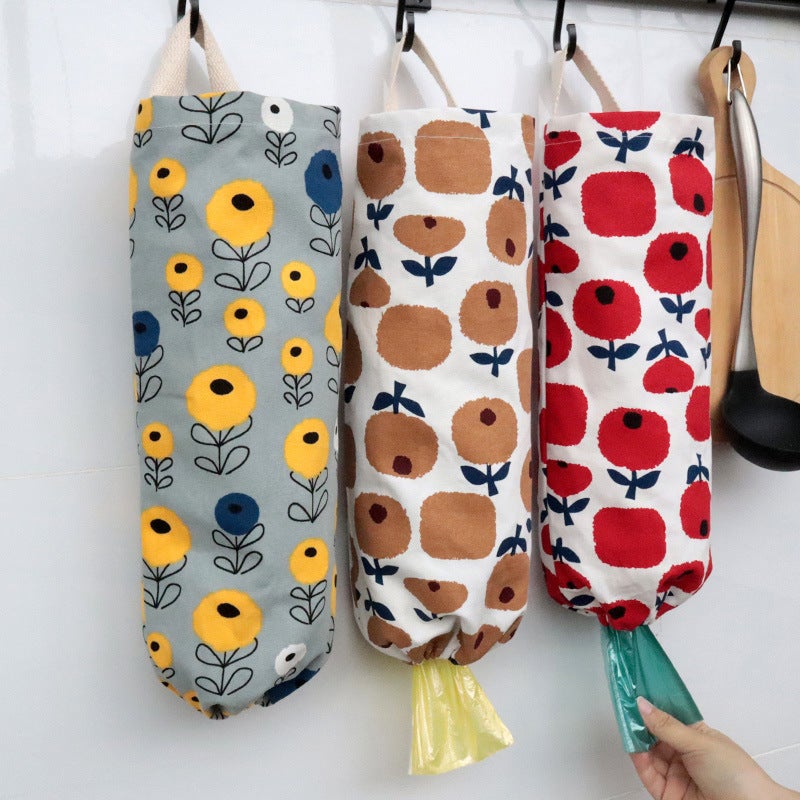 Kitchen Garbage Bag Storage Bag Wall Hanging Sundries Storage Bag Fabric Material Plastic Bag Collection Bag - Image 2