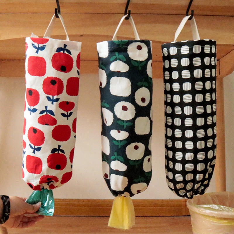 Kitchen Garbage Bag Storage Bag Wall Hanging Sundries Storage Bag Fabric Material Plastic Bag Collection Bag - Image 4