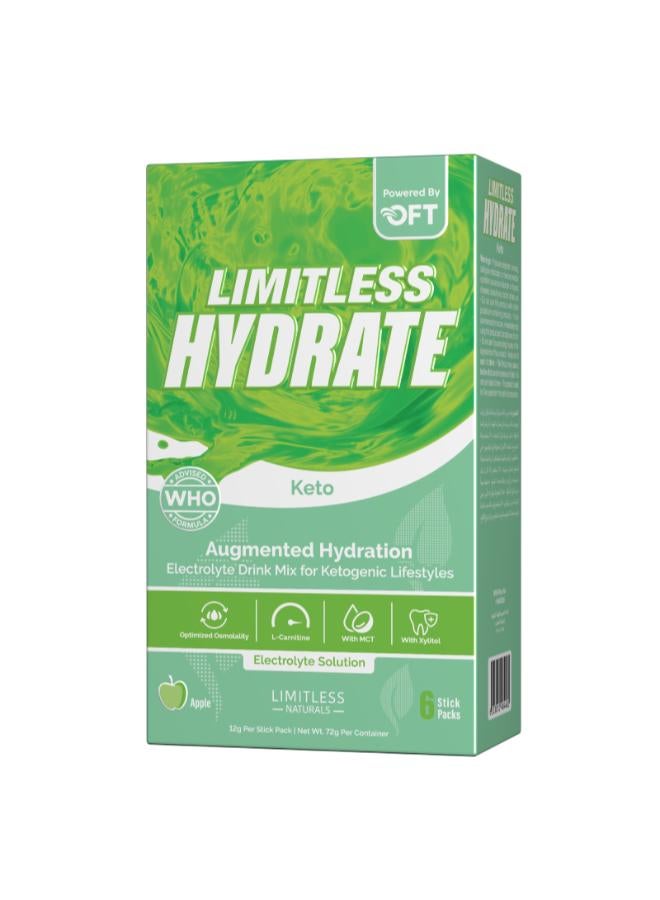 ليمتليس مجموعة من 6 أعواد هيدرات كيتو بنكهة التفاح