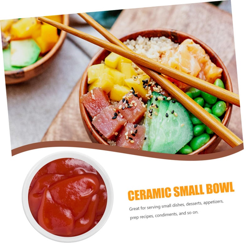 PRETZYOOM 12 Pieces Ceramic Sauce Bowls Dipping Bowls For Ketchup Appetizer BBQ Party Home Use - Image 5