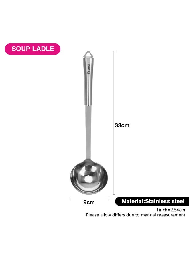 Fissman Soup Ladle 33cm, Stainless Steel Kitchen Tool Bergamo Series | Long-Handle Ladle with Hang Hole | Anti-Rust Kitchen Ladle for Soup, Gravy, Stews, Sauce  - Image 4