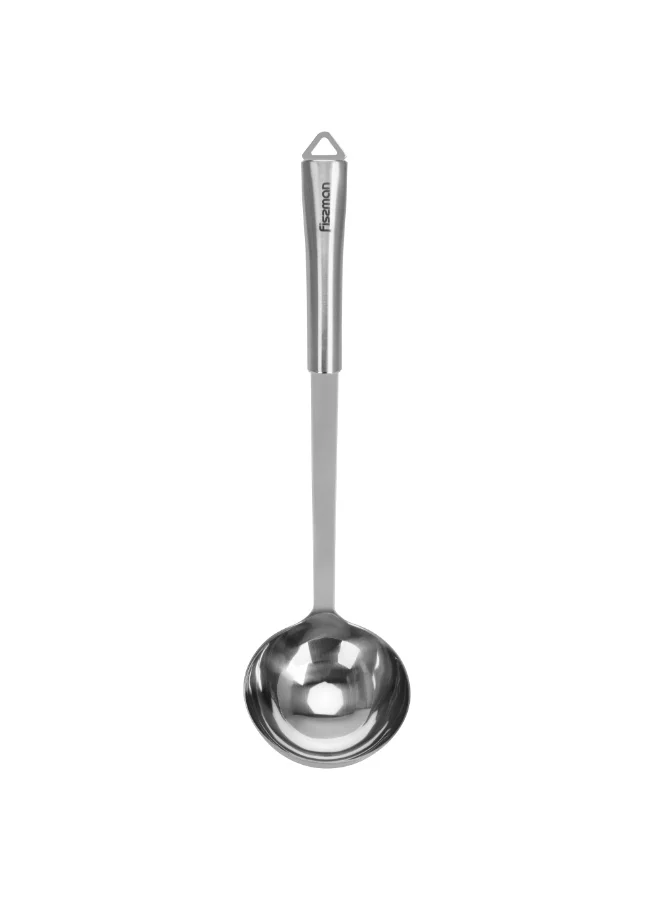 فيسمان Soup Ladle 33cm, Stainless Steel Kitchen Tool Bergamo Series | Long-Handle Ladle with Hang Hole | Anti-Rust Kitchen Ladle for Soup, Gravy, Stews, Sauce