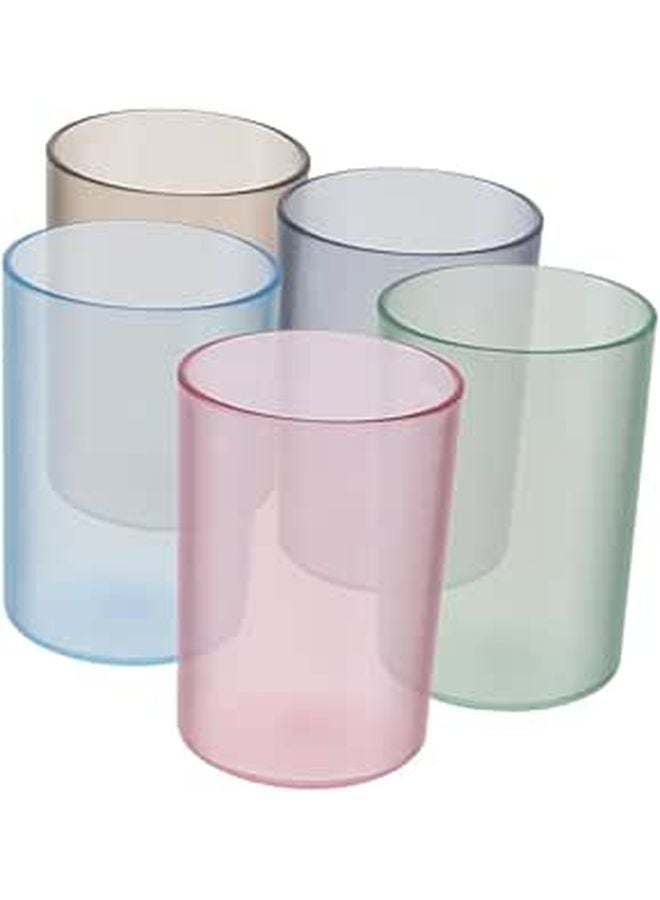 5 Pcs Travel Mouthwash Cups Plastic Tumblers for Bathroom and Toothbrush Storage - Image 1