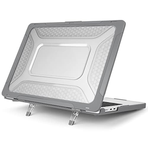 Tech Trendz TechTrendz Case Cover Compatible with MacBook Pro 13 inch M2 A2338 Case A2251 M1 A2289 A2159 A1989 A1706 A1708 2024-2017 Honeycomb Design HeavyDuty Protective HardShell TPU Bumper Cover with Kickstand - Image 1