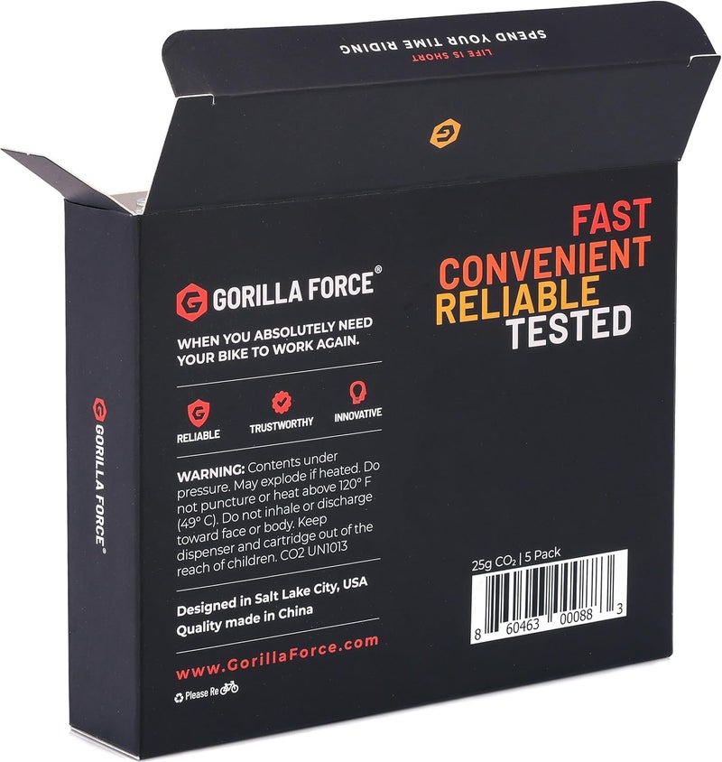 Gorilla Force | 25g CO2 Cartridges - Threaded | for Bike Tire Inflators - Image 4