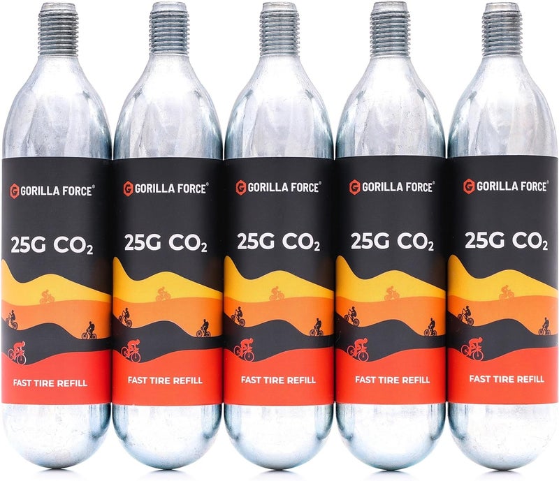 Gorilla Force | 25g CO2 Cartridges - Threaded | for Bike Tire Inflators - Image 1