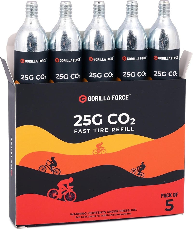 Gorilla Force | 25g CO2 Cartridges - Threaded | for Bike Tire Inflators - Image 3