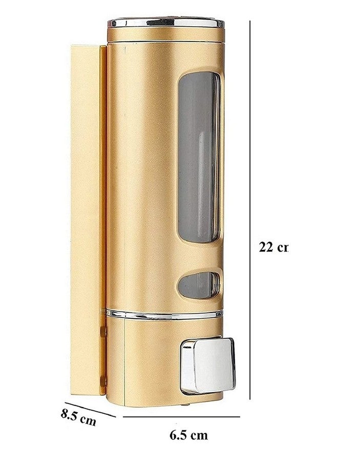 BATH GURU Wall Mounted Soap Shampoo Sanitizer Gel Liquid Soap Dispenser for Bathroom Kitchen ABS Plastic 400 Ml (2, Gold) - Image 5