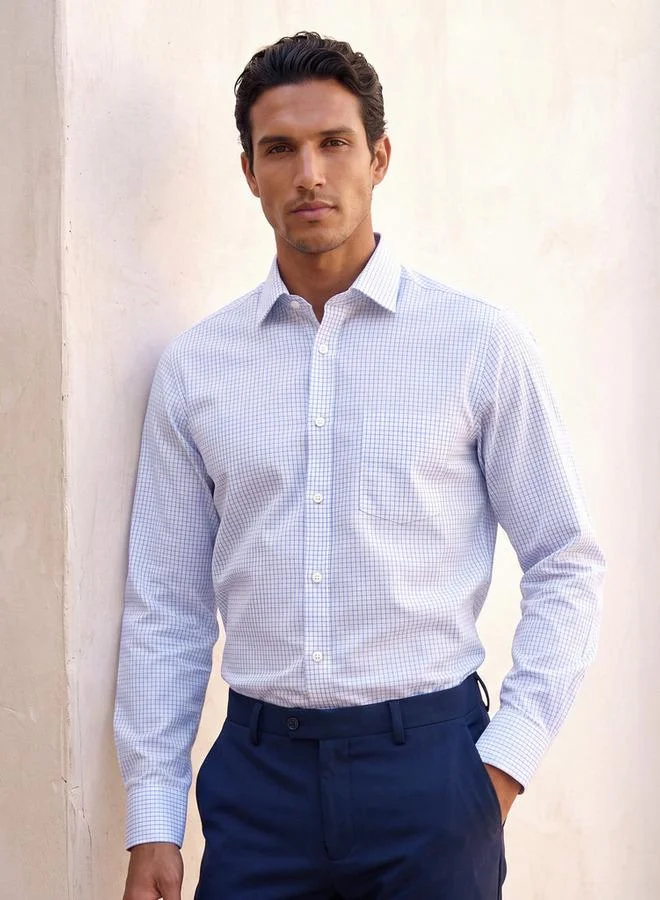 Splash FAV Regular Fit Collared Checked Long Sleeves Shirt