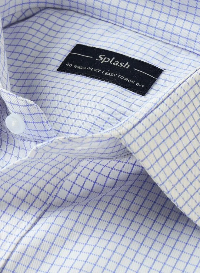 Splash FAV Regular Fit Collared Checked Long Sleeves Shirt