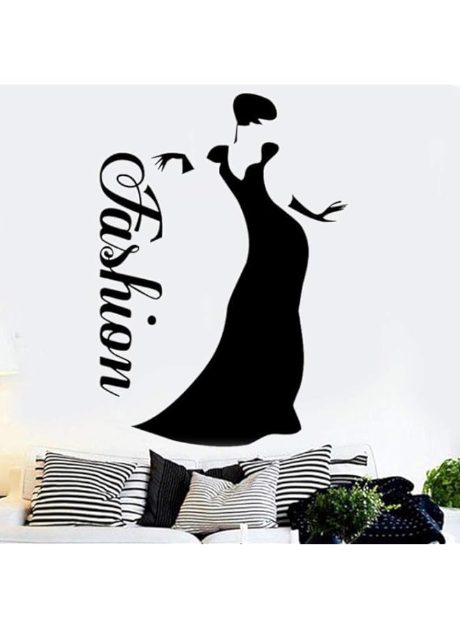 Raxoom Wall Stickers Mural Vinyl Wall Sticker Window Sticker Beauty Salon Woman Fashion Style Clothing Accessories Salon Decoration Decals 80X101Cm - Image 2