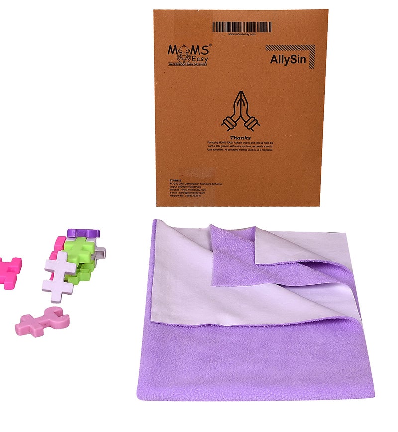 Moms Easy MOMSEASY® New Born Urine Sheet With Water Proof, Baby Bed & Clothes Purple (Large, 140x100 cm) - Image 3
