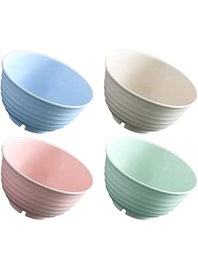 Wheat Straw Soup Bowls 4pcs Large Microwave Safe Sturdy Unbreakable - Image 1