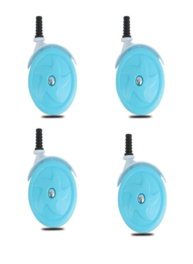 WYI Baby Walker Big Wheels Replacement, Set of 4, Baby Walker Accessories, Plastic Wheels Casters (10mm, Blue) - Image 1