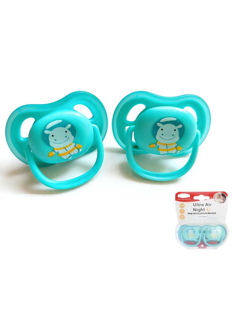 Pacifier - 2 pcs Light, Breathable Baby Pacifiers for Babies Aged 6-18 Months, BPA Free with  Carry Case - Image 1