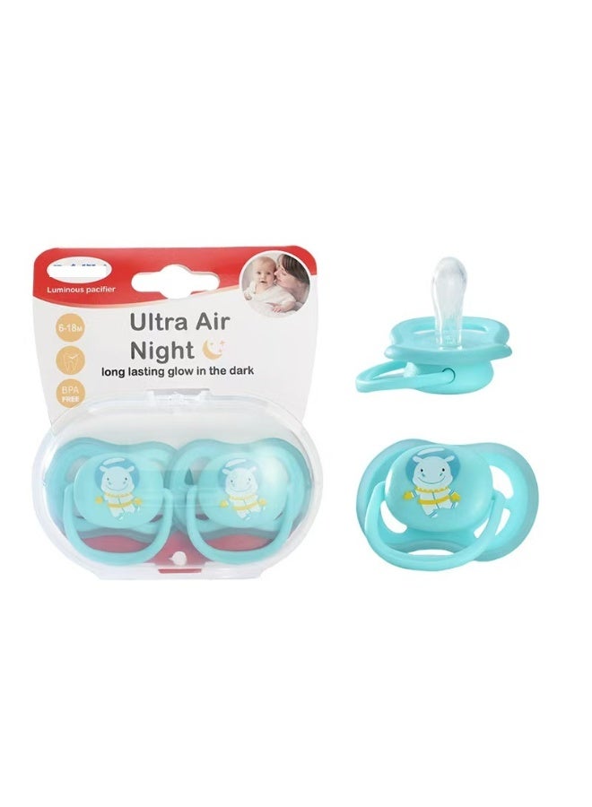 Pacifier - 2 pcs Light, Breathable Baby Pacifiers for Babies Aged 6-18 Months, BPA Free with  Carry Case - Image 5