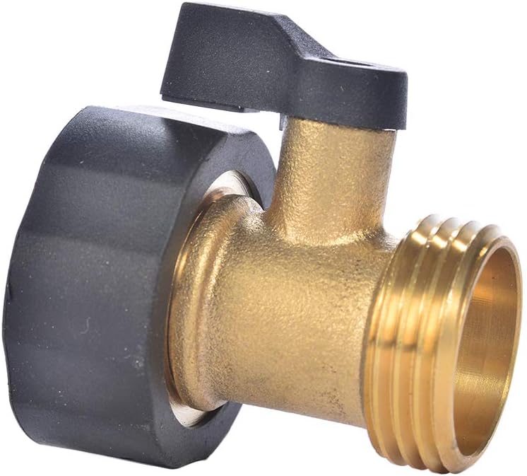 Sanpaint 3/4" Brass Garden Hose Shut Off Valve,1-Way Restricted-Flow Water Shut-Off, Fits 3/4 Inch Hose Connector - Image 1