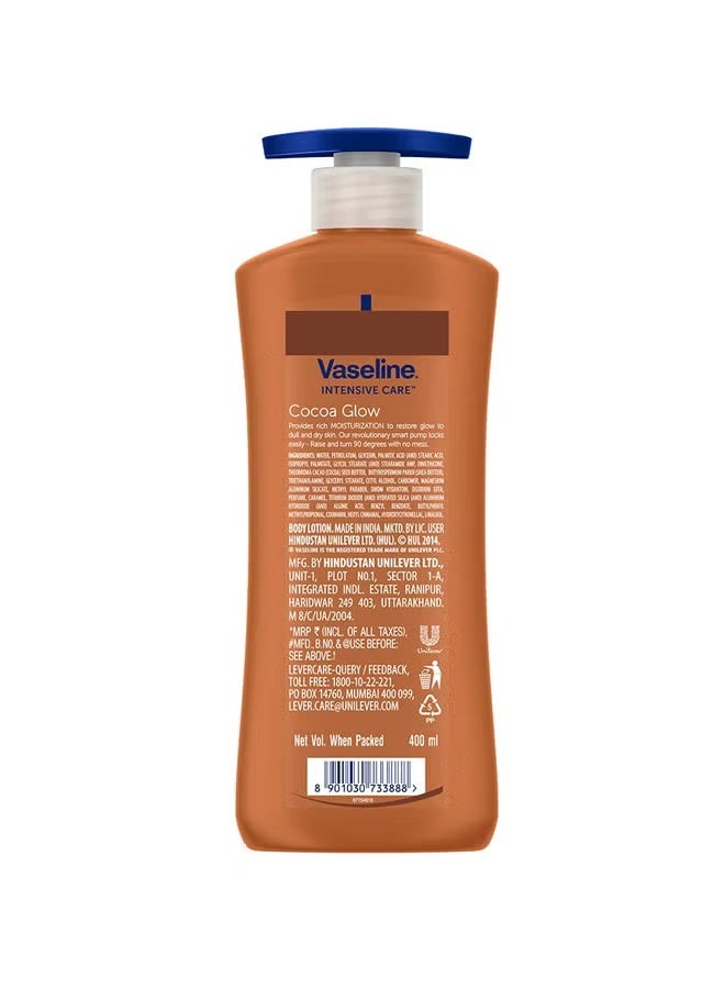 فازلين لوشن فازلين400 مل للعناية المركزة بالكاكاو مصنوع من زبدة الكاكاو النقية بنسبة 100% للحصول على توهج طبيعي - Image 2