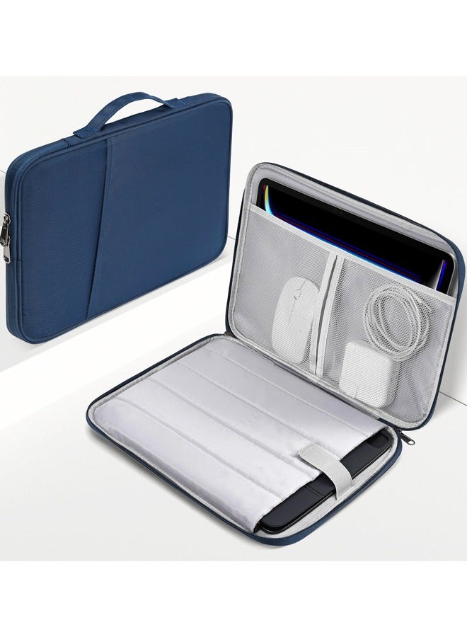 جراب iPad مقاس 11 بوصة، حقيبة حمل سفر مبطنة لجهاز iPad Pro M4 مقاس 11 بوصة وiPad Air M2 M3 وiPad مقاس 11 بوصة A16 حقيبة بمقبض مقاوم للصدمات - أزرق - Image 1