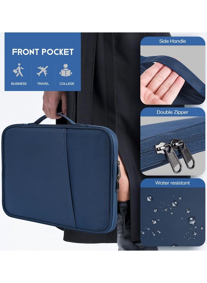 جراب iPad مقاس 11 بوصة، حقيبة حمل سفر مبطنة لجهاز iPad Pro M4 مقاس 11 بوصة وiPad Air M2 M3 وiPad مقاس 11 بوصة A16 حقيبة بمقبض مقاوم للصدمات - أزرق - Image 4