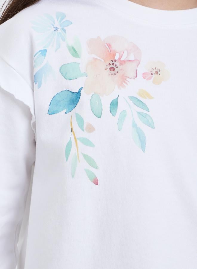 ستايلي سويت شيرت مطبع زهور - Image 3
