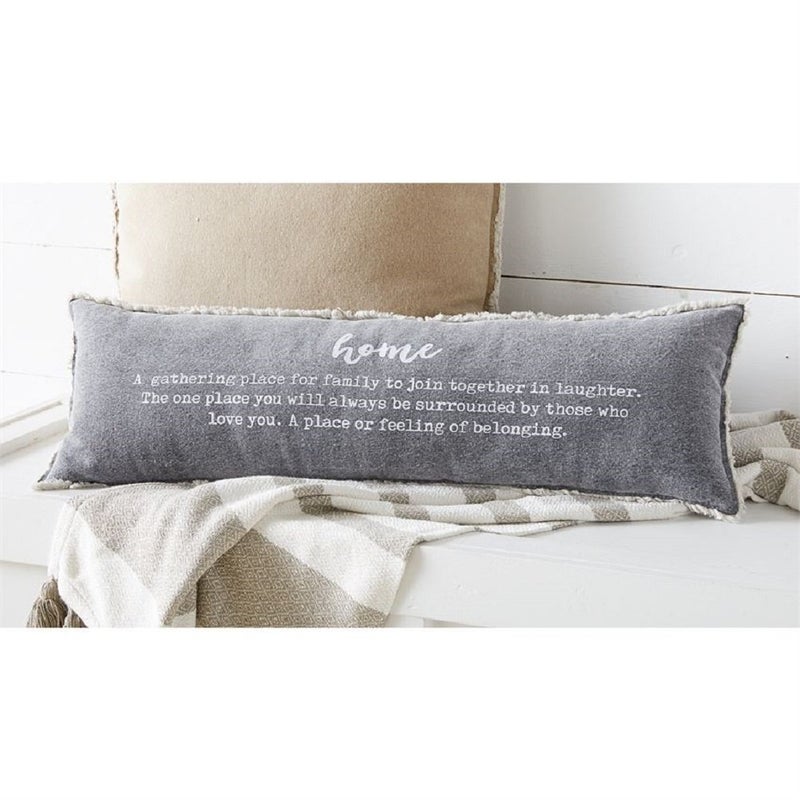 Mud Pie Home Definition Lumbar Decorative Accent Pillow One Size Pack of 1 Gray - Image 2