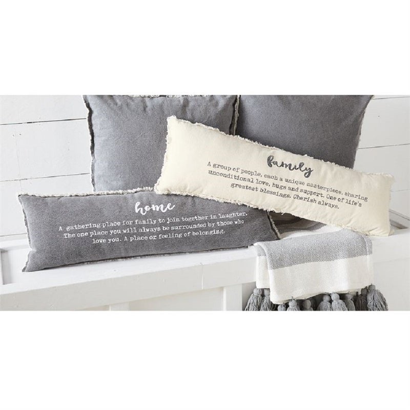 Mud Pie Home Definition Lumbar Decorative Accent Pillow One Size Pack of 1 Gray - Image 3