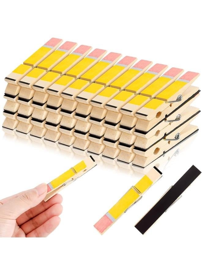 30 Pcs Clothespins Gift for Teacher Magnetic Clothespins for Classroom Teacher Clothes Pins Photo Clips for Pictures Xmas Gift for Office Whiteboard Supplies  - Image 1