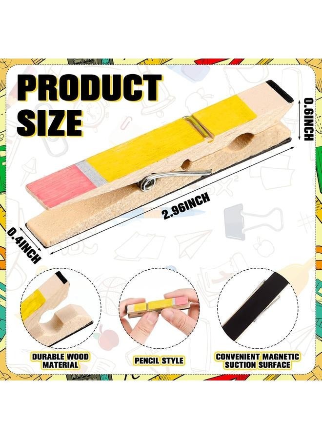 30 Pcs Clothespins Gift for Teacher Magnetic Clothespins for Classroom Teacher Clothes Pins Photo Clips for Pictures Xmas Gift for Office Whiteboard Supplies  - Image 2