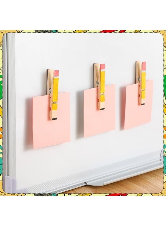 30 Pcs Clothespins Gift for Teacher Magnetic Clothespins for Classroom Teacher Clothes Pins Photo Clips for Pictures Xmas Gift for Office Whiteboard Supplies  - Image 3