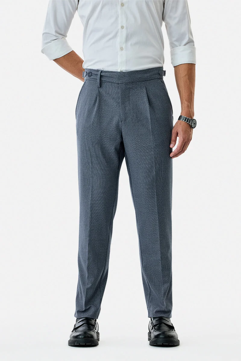 SNITCH Relaxed Fit Stretch Pleated Trousers