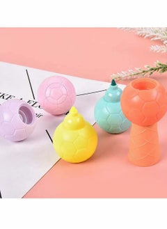 KASTWAVE Funny Highlighter Colorful Football Highlighter, 1 Box 7 Pcs 6 Colors Pastel Highlighter Set Cute Silicone Football Highlighter Pen for Adult Kid Student Writing Graffiti School Office Supplies  - Image 2