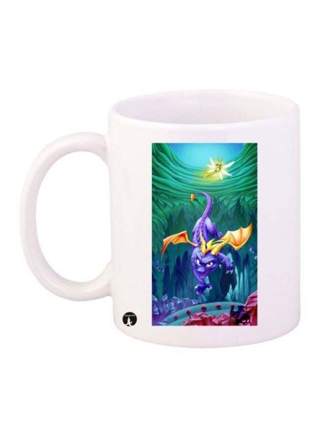 RYN Spyro Printed Coffee Mug White/Green/Yellow