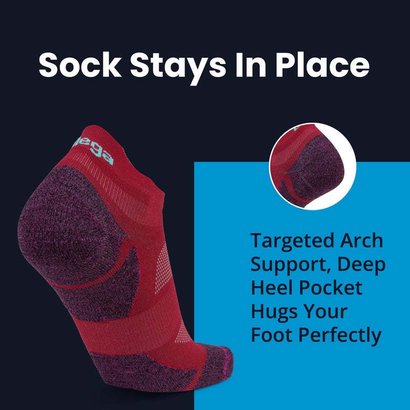 Balega Blister Resist Light Performance No Show Athletic Runing Socks for Men and Women (1 Pair), Wildberry, Medium - Image 3