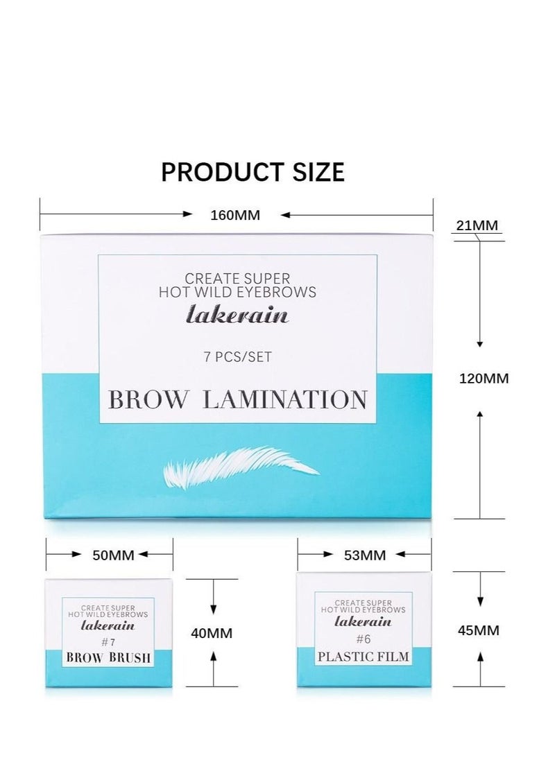 lakerain - Eyebrow Lift Kit Eyelash Perm Kit With Adhesive Glue Cleanser Perm Fixation And Nutrition Solutions Professional Eyebrows Curling Semi-Permanent Shaping Perming Suitable For Salon [7 Pcs Kit] - Image 1