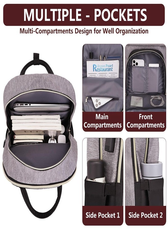 bagswan Laptop Backpack for Women/Men, Fits 15.6 Inch Laptop Bag, Fashion Travel Work Anti-theft Bag, Business Computer Waterproof Backpack Purse, Grey Black - Image 3
