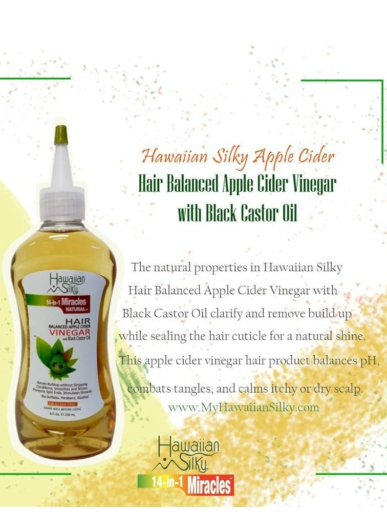 Hawaiian Silky Apple Cider Vinegar Hair Balance With Black Castor Oil 237 ML  - Image 2