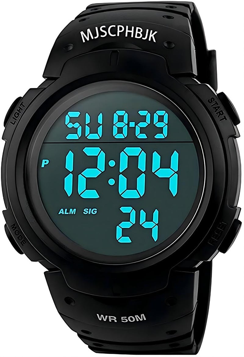 SKMEI MJSCPHBJK Mens Digital Sports Watch, Waterproof LED Screen Large Face Military Watches for Men  - Image 1
